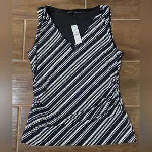 White House Black Market Diagonal Striped Blouse